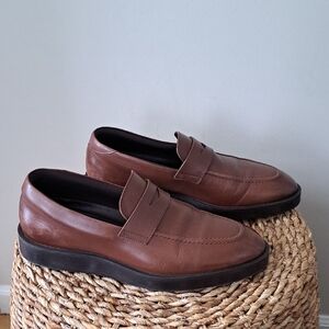 Wolf & Shepherd Mens Closer Saddle Brown‎ Leather Luxury Dress Loafers 10